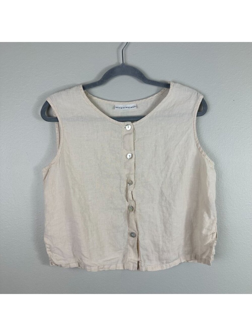 Bryn Walker Tank Cream Linen Button Front Tank S Coastal Boho Minimalist Contem